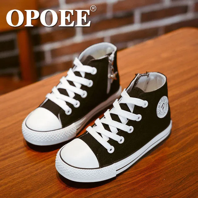 14 kinds New Arrived Size 25-37 Children Shoes Kids Canvas Sneakers Boys Jeans Flats Girls Boots Denim Side Zipper Shoes