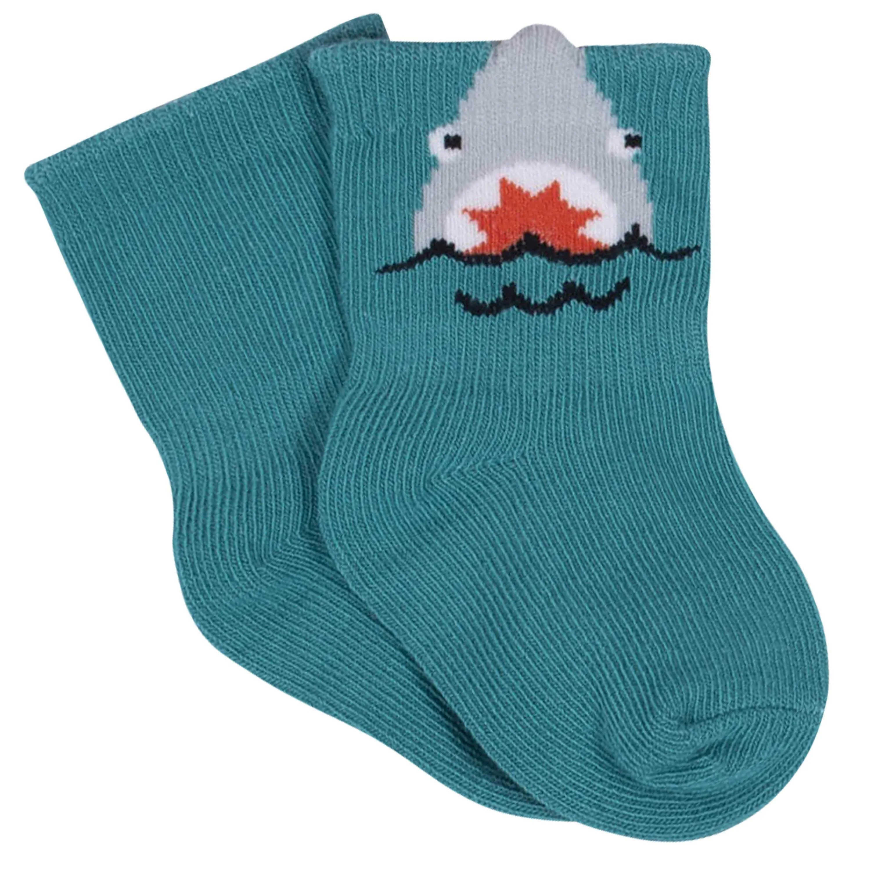 8-Pack Baby Boys' Sea Animals Wiggle-Proof® Jersey Crew Socks