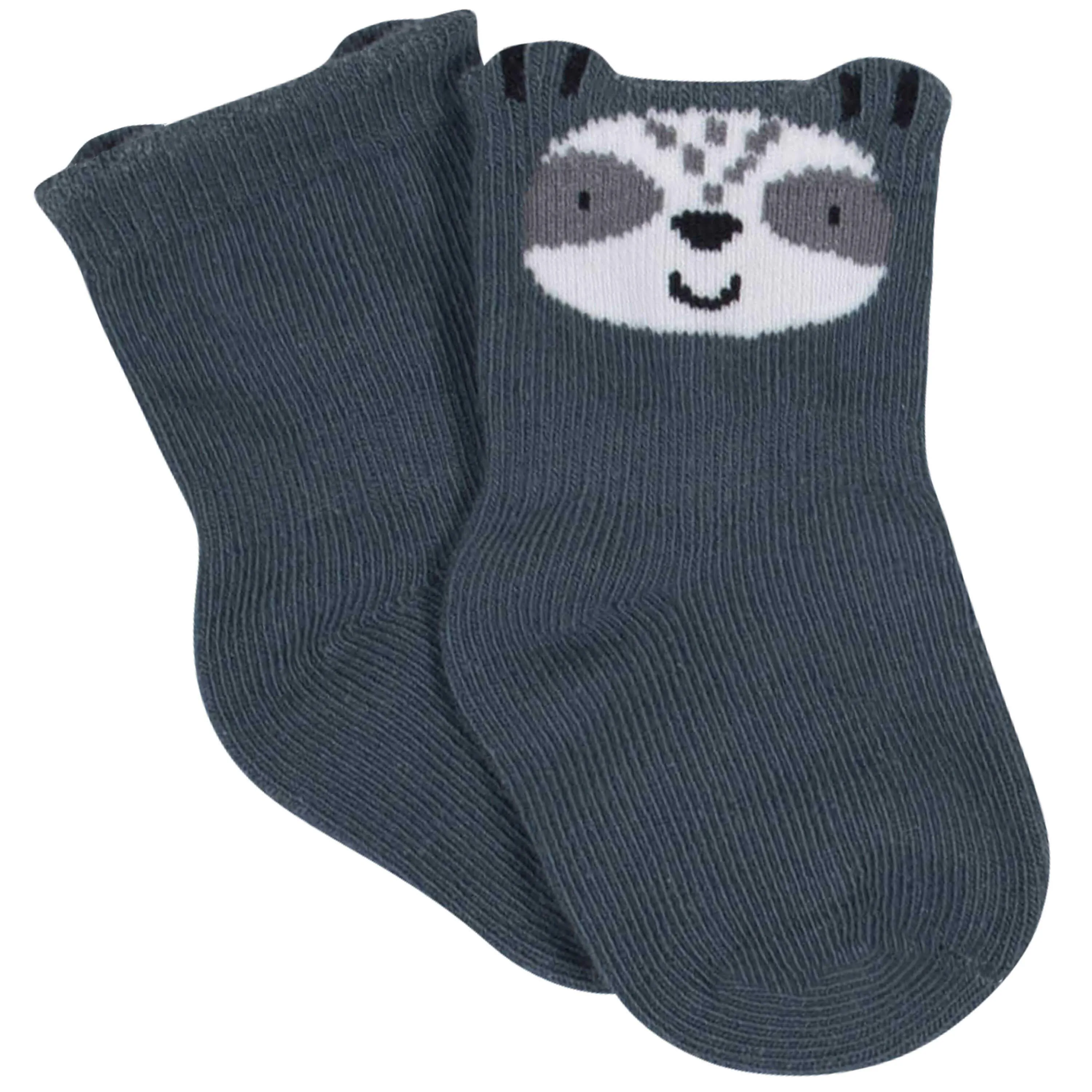 8-Pack Baby Boys' Wild Animals Wiggle-Proof® Jersey Crew Socks