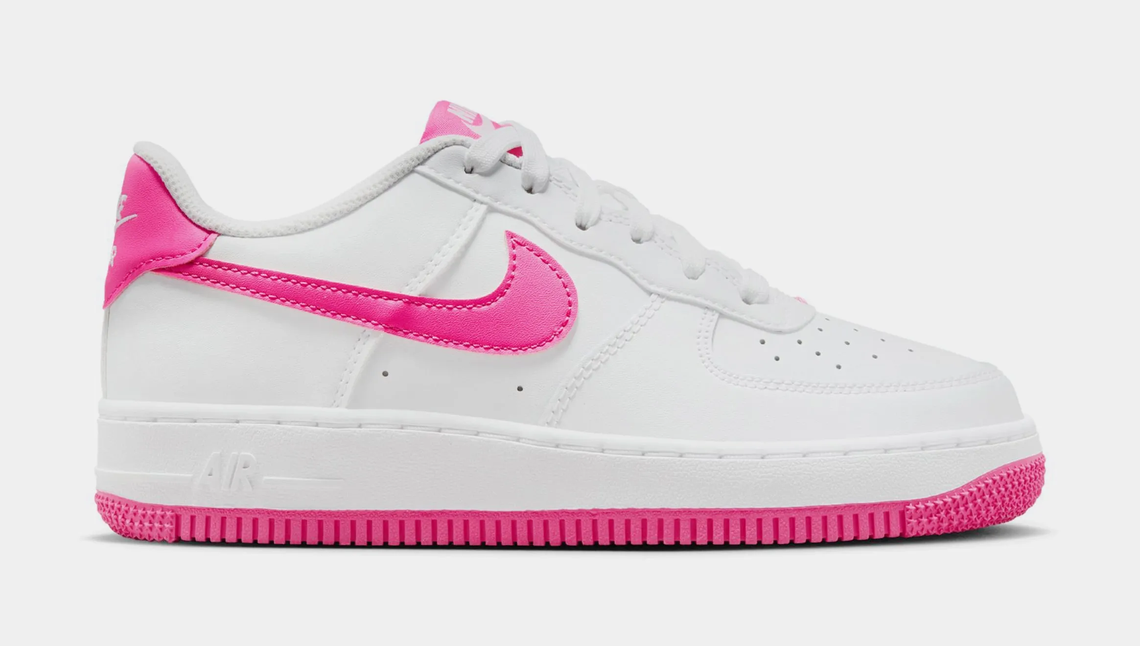 Air Force 1 Low Grade School Lifestyle Shoes (White/Laser Fuchsia)