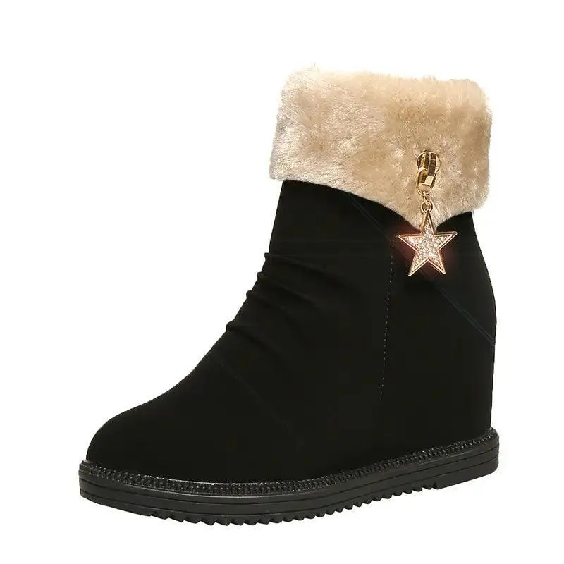 All-match cotton shoes women boots slope with snow boots