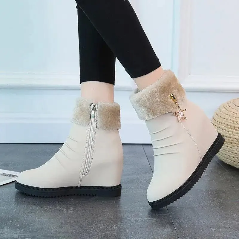 All-match cotton shoes women boots slope with snow boots