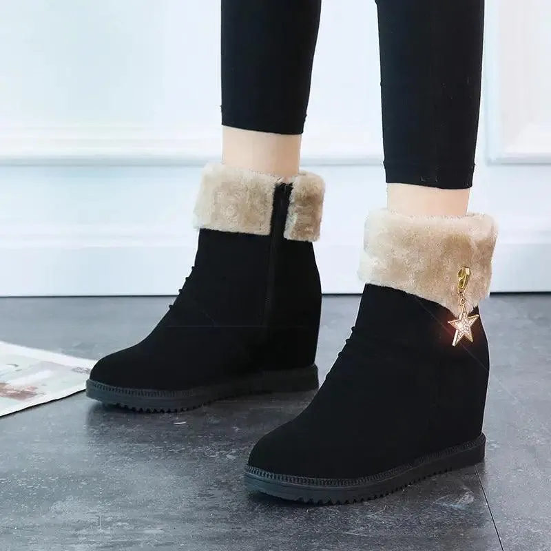 All-match cotton shoes women boots slope with snow boots