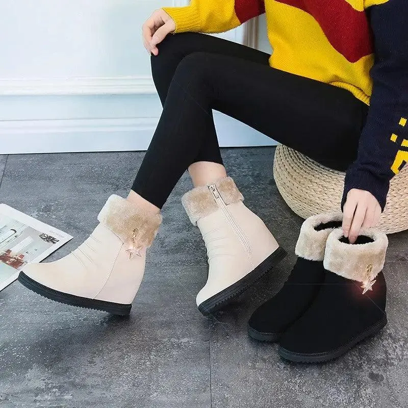 All-match cotton shoes women boots slope with snow boots