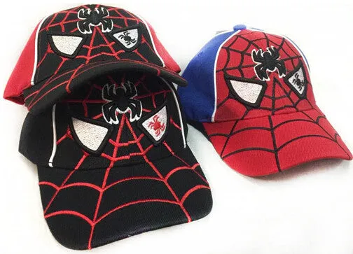 baseball hats kids spiderman adjustable hats Case of 24