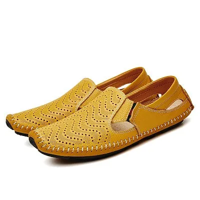 Big Size Men Flats Driving Shoes Genuine Leather Men Casual Shoes Men Loafers Comfortable Plus Size 45 46 47