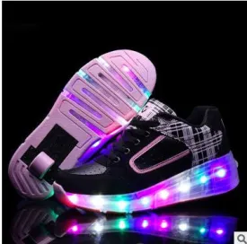 Children 27-43 teens girls and boys LED lights children's single sports shoes