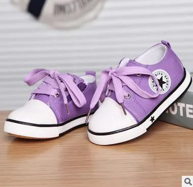 Children's canvas shoes girls boys casual soft fahison sport shoes kids sneakers chaussures led enfants wholesale 396