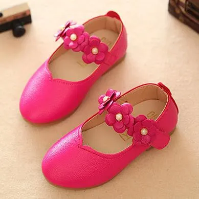 Children's shoes 2016 baby toddler girls fashion leisure comfortable leather single flower princess garden flat shoes kids 370