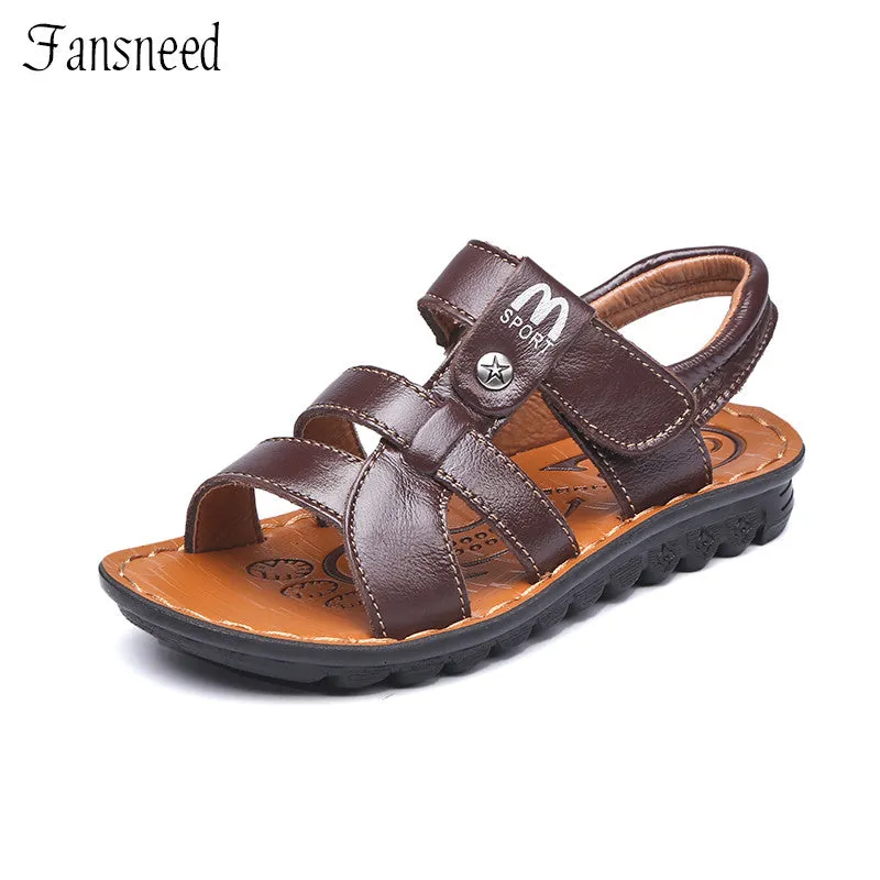 Children's shoes sandals 2017 new leather sandals boys big virgin beach baby sandals