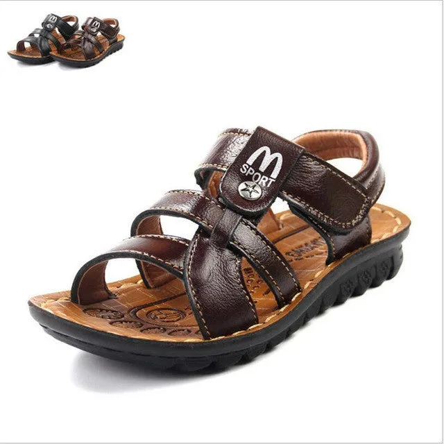 Children's shoes sandals 2017 new leather sandals boys big virgin beach baby sandals