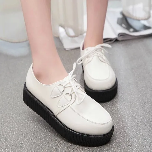 Creepers shoes 35-41 women Shoes plus size ladies platform shoes 2017 Women Flats shoes