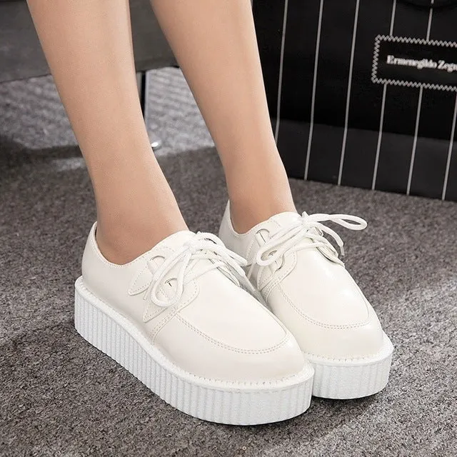 Creepers shoes 35-41 women Shoes plus size ladies platform shoes 2017 Women Flats shoes