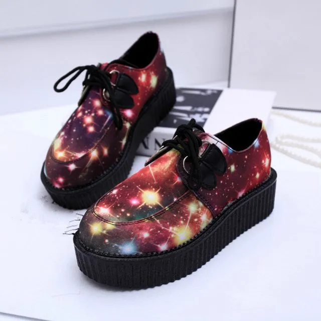 Creepers shoes 35-41 women Shoes plus size ladies platform shoes 2017 Women Flats shoes