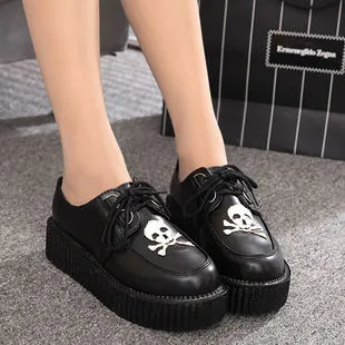 Creepers shoes 35-41 women Shoes plus size ladies platform shoes 2017 Women Flats shoes