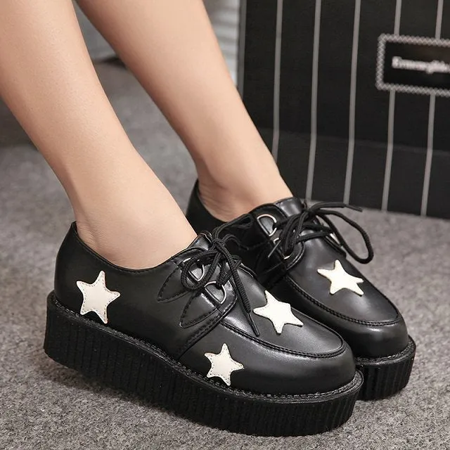 Creepers shoes 35-41 women Shoes plus size ladies platform shoes 2017 Women Flats shoes