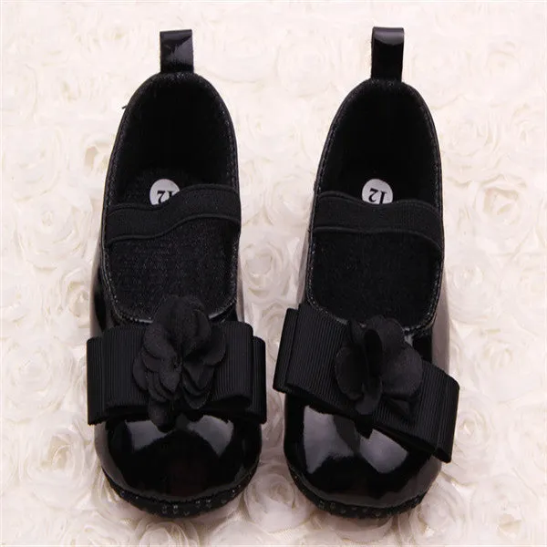 Cute Baby Girls Infant Crib Shoes Bowknot Lace Flower Soft Sole Prewalker Toddler Shoes