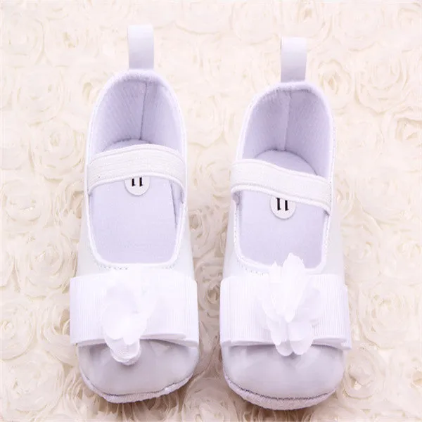 Cute Baby Girls Infant Crib Shoes Bowknot Lace Flower Soft Sole Prewalker Toddler Shoes