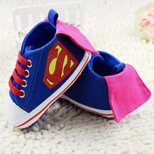 Fashion Superman Batman Baby Boy Shoes Autumn Cartoon Prints Toddler Girl Shoes Soft Children's Casual Sport Shoes 3367