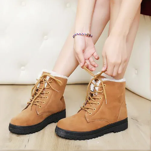 Fashion warm Snow boots 2016 heels Winter Boots new arrival Women Ankle Boots