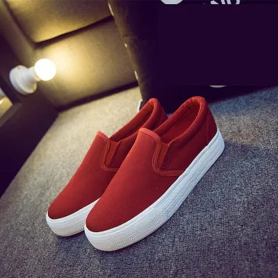 Floral Canvas Shoes Hot Sale 2017 Fashion Appliques Slipony Women Footwear Height Increase Girl Female Comfort Slipon Women