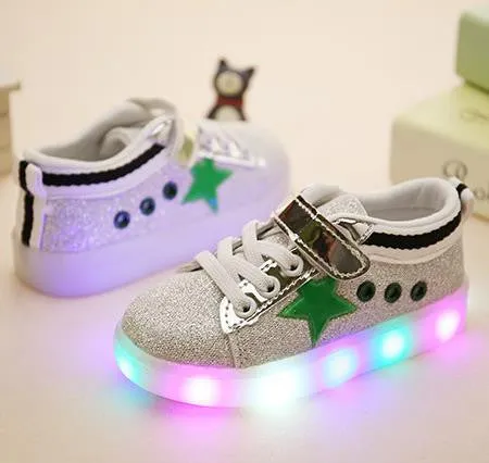 Girls shoes kids fashion leisure comfortable autumn bright basket Led boys 7 colour glowing sneakers children shoes with light 5