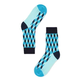 Golden Rabbit Unisex Crew Socks - Cube Ice - Large