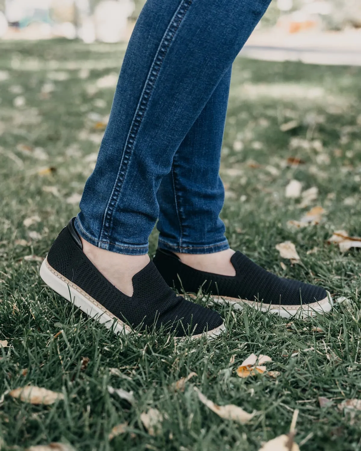 Grounding Slip-On • Black & White Bamboo Knit