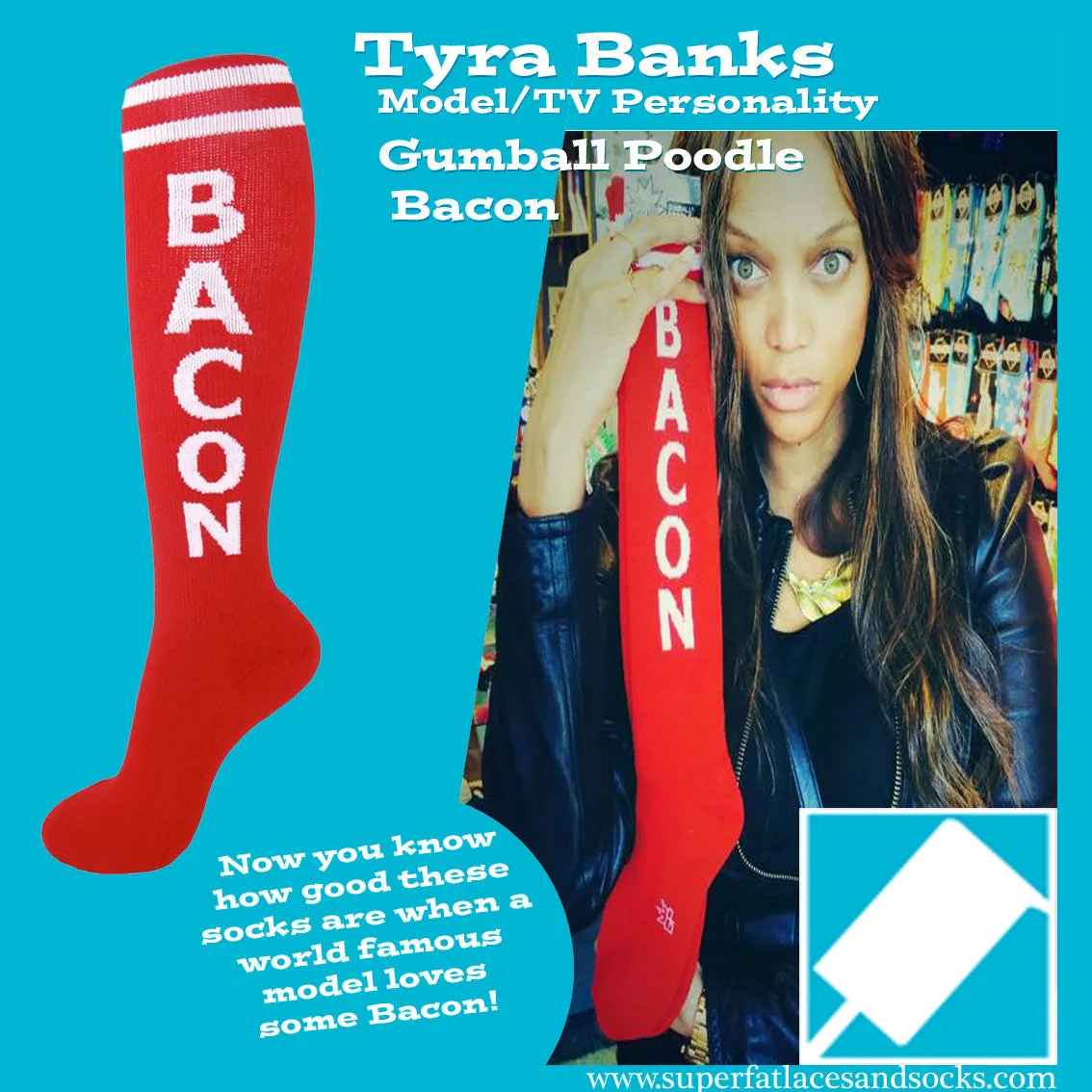 Gumball Poodle Unisex Knee High Socks - Bacon