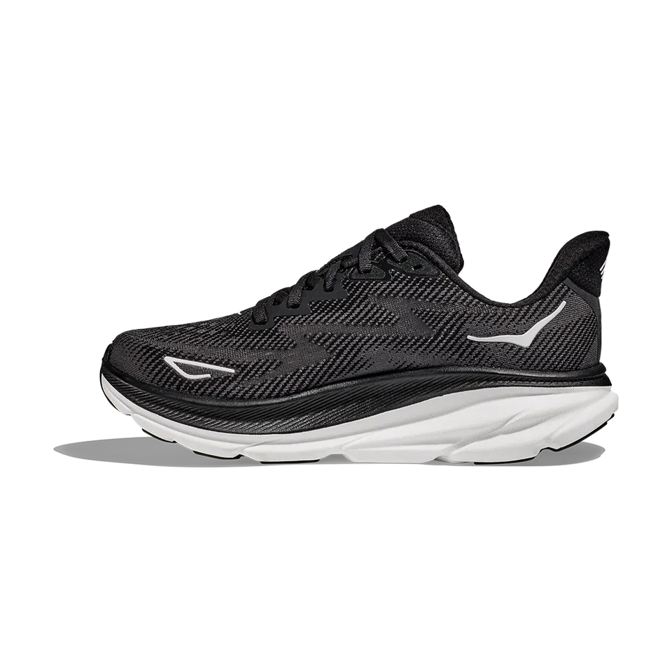 HOKA Women's Clifton 9 Wide Black/White