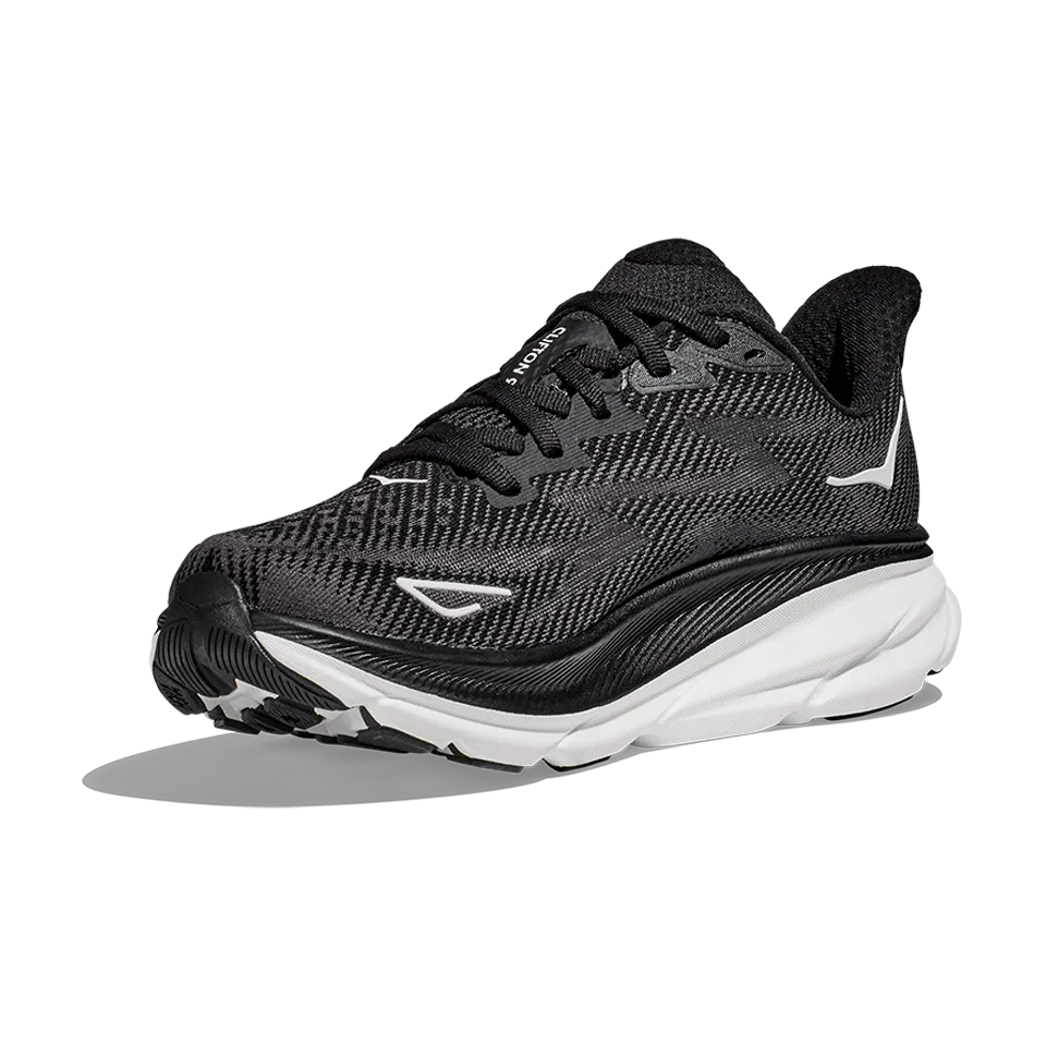 HOKA Women's Clifton 9 Wide Black/White