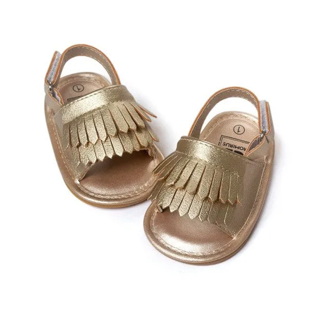 Hot Sale Baby Sandals Summer Leisure Fashion Baby Girls Sandals of Children PU Tassel Clogs Shoes 7 Colors L6