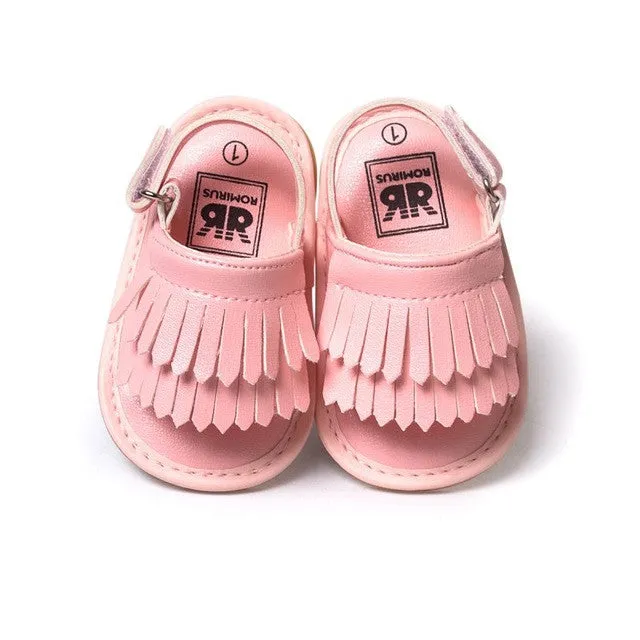 Hot Sale Baby Sandals Summer Leisure Fashion Baby Girls Sandals of Children PU Tassel Clogs Shoes 7 Colors L6