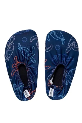 Kids Boys Pool Shoes Navy Turtles