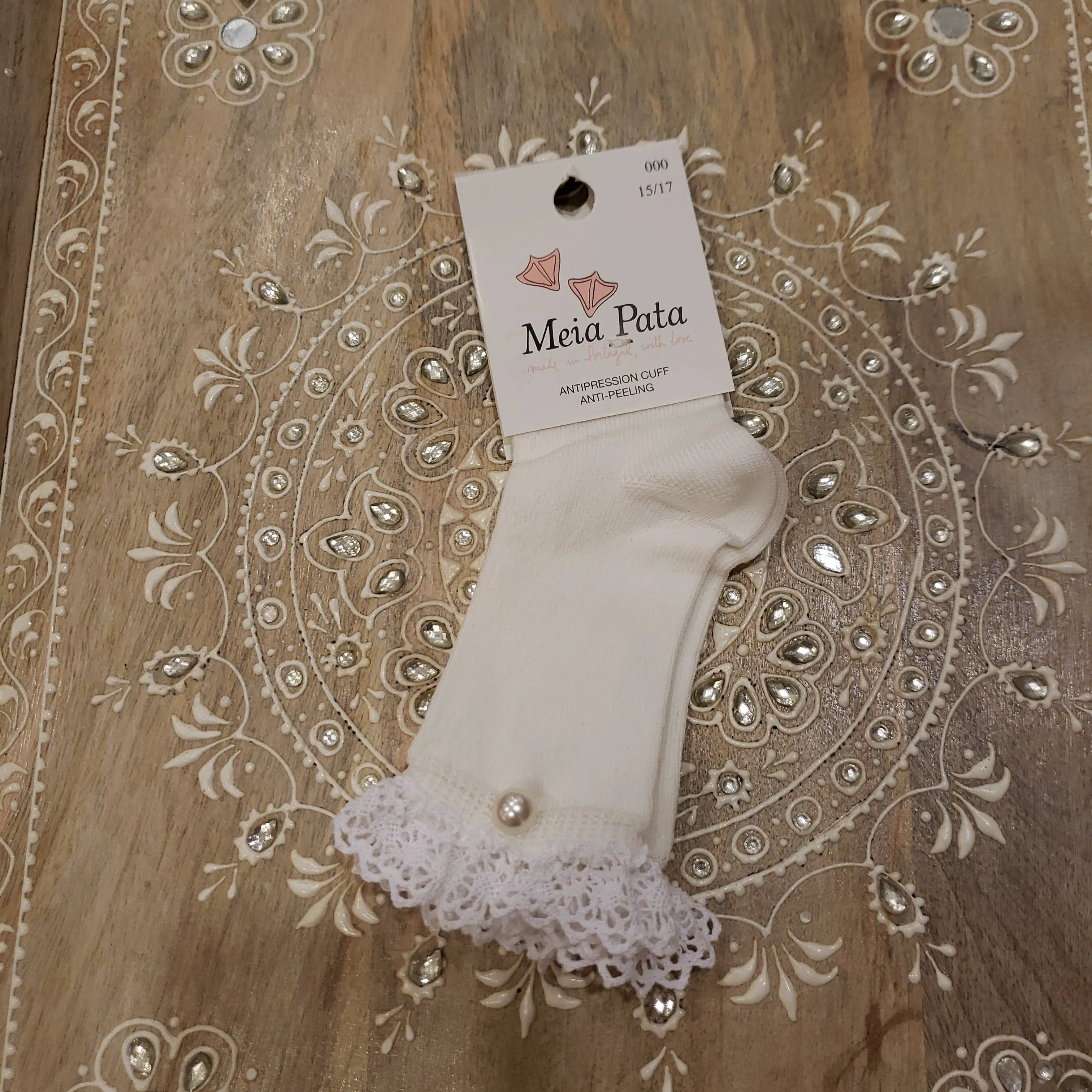 Lace and Pearl Knee High