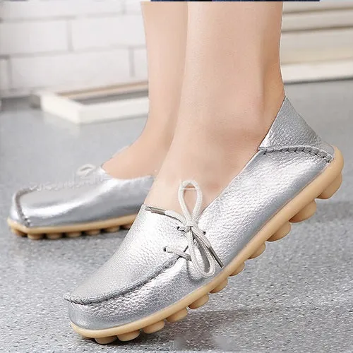 Large size leather Women shoes flats mother shoes girls lace-up fashion casual shoes comfortable breathable women flats SDC179