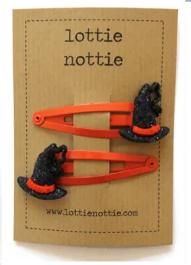 Lottie Nottie Halloween Witches Hats Hair Clips