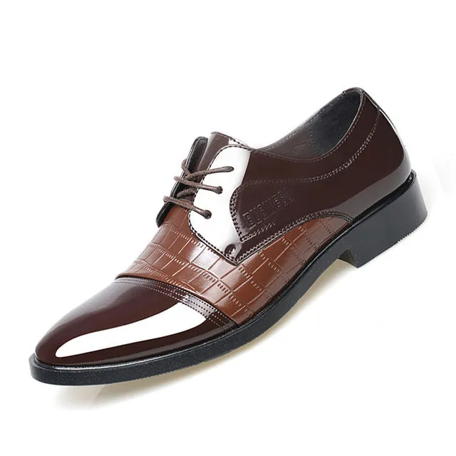 Luxury Brand Patent Leather Shoes Men Oxfords Men's Flats Formal Shoes Classic Business Dress Shoes Men's Oxford  Flats Big Size