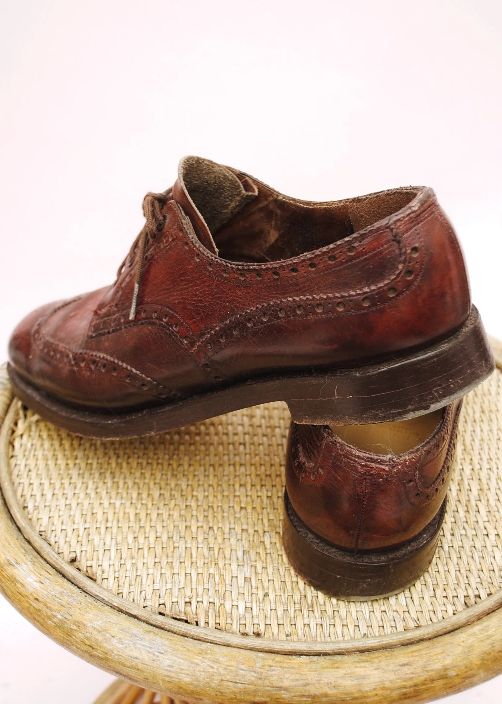 Men's Oxblood Leather Tricker Brogue Shoes • Size UK 12