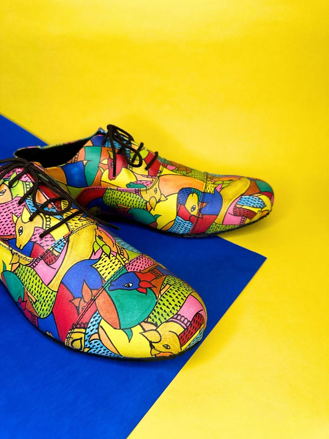 Multicolor Jungle Deers Oxford Shoes