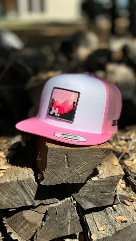 NEW 2024 JH Cap- White/White JH Pink Sunset cap