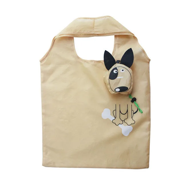 New Animals Cute Dog Useful Nylon Foldable Folding Eco Reusable Shopping Bags