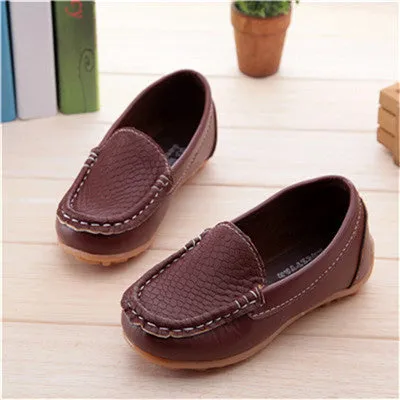 New Fashion Kids shoes all Size 21- 36 Children PU Leather Sneakers For Baby shoes Boys/Girls Boat Shoes Slip On Soft 5 color