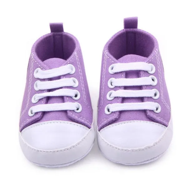 Newborn Toddler Baby Boys Girls Canvas Shoes Infant Soft Sole Crib Prewalker 0-12M 12 Colors