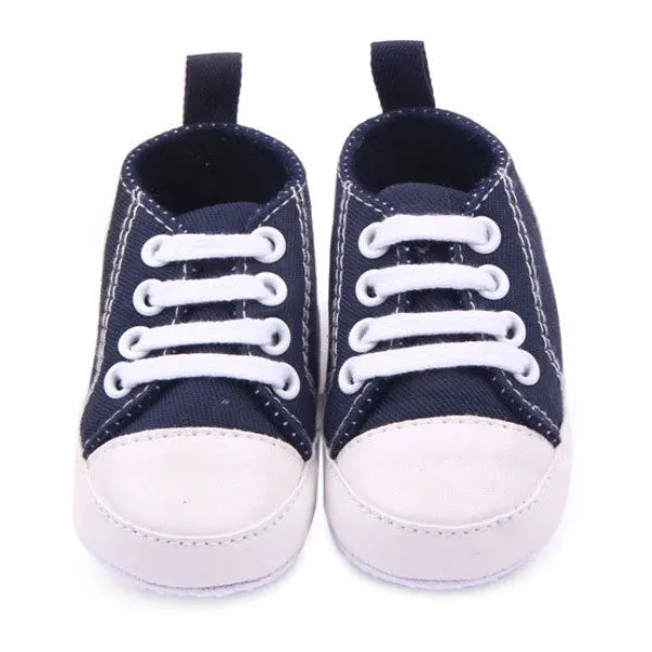 Newest Fashion Baby Boys Girls Canvas Shoes Infant Soft Sole Crib Prewalker 0-12M 12 Colors