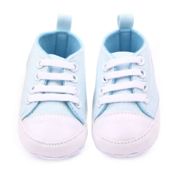 Newest Fashion Baby Boys Girls Canvas Shoes Infant Soft Sole Crib Prewalker 0-12M 12 Colors