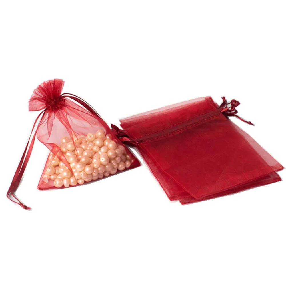 Organza Bags 5x7, Favor Bags or Gift Bags, Drawstring Jewelry Pouch