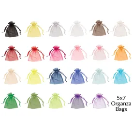 Organza Bags 5x7, Favor Bags or Gift Bags, Drawstring Jewelry Pouch