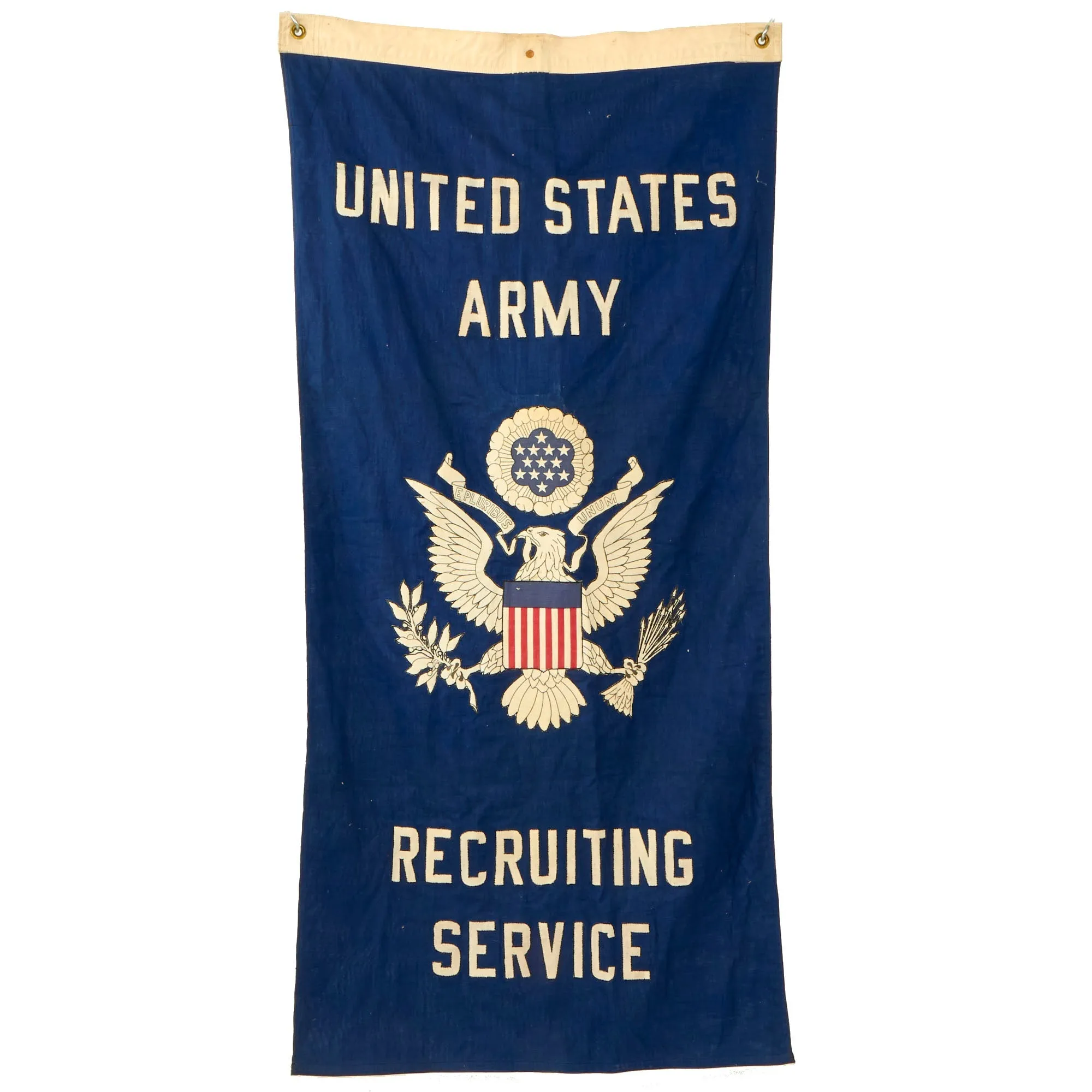 Original U.S. WWII Era US Army Recruiting Service Recruitment Banner - 27” x 56”