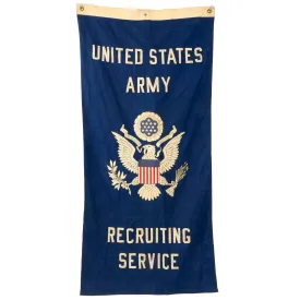 Original U.S. WWII Era US Army Recruiting Service Recruitment Banner - 27” x 56”